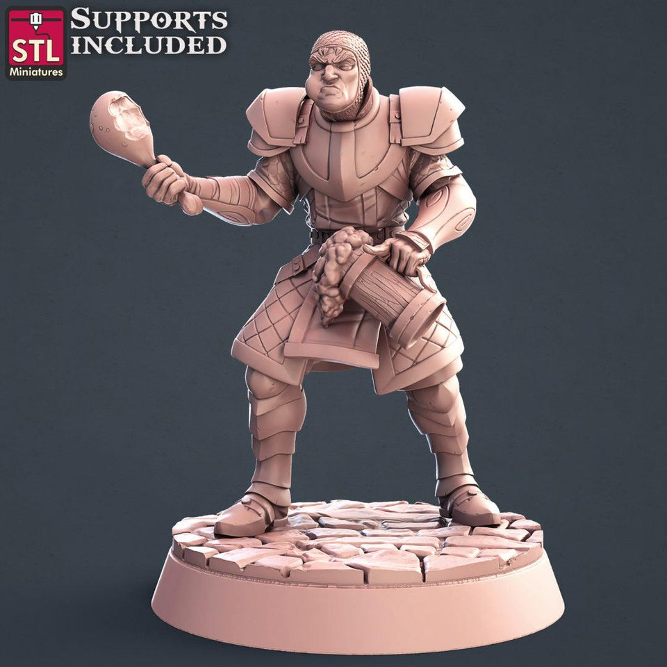 3D Printed STL Miniatures City Guards Set Fantasy NPC 2 | 28 - 32mm War Gaming D&D - Charming Terrain