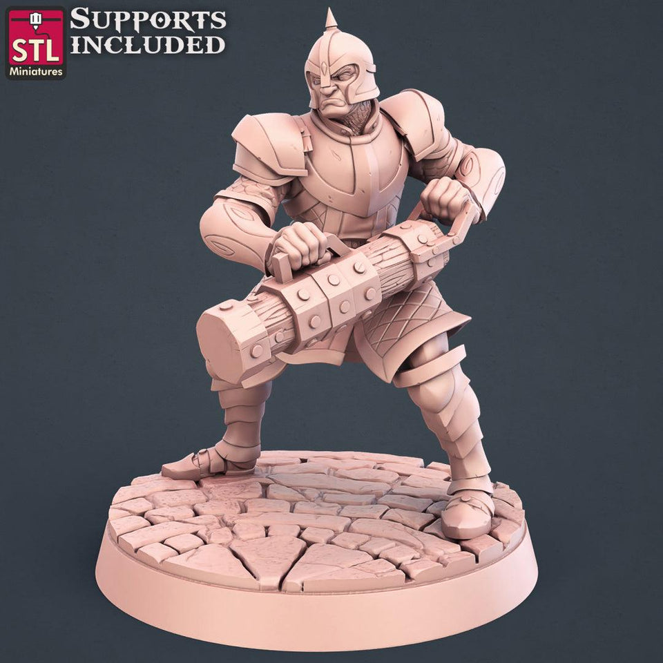 3D Printed STL Miniatures City Guards Set Fantasy NPC 2 | 28 - 32mm War Gaming D&D - Charming Terrain