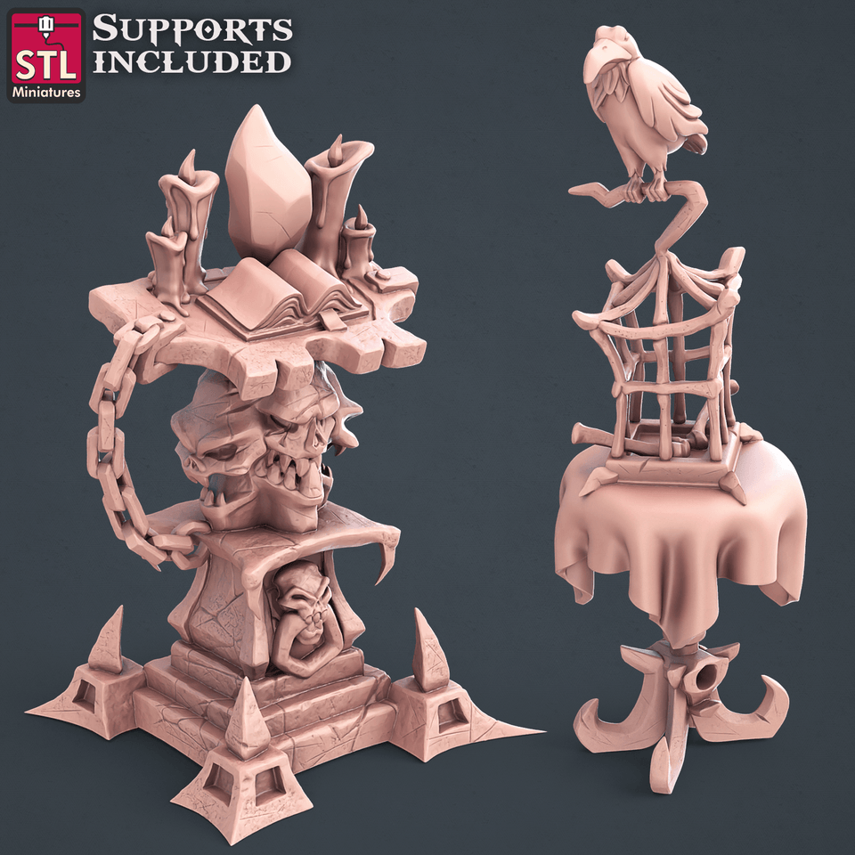 3D Printed STL Miniatures Darkwizard Set 28mm - 32mm War Gaming D&D - Charming Terrain