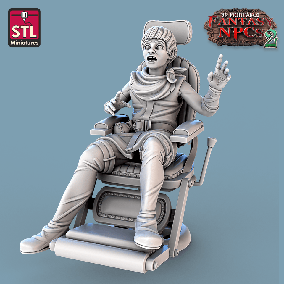 3D Printed STL Miniatures Dentist Set Fantasy NPC 2 | 28 - 32mm War Gaming D&D - Charming Terrain