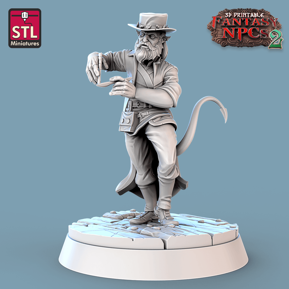 3D Printed STL Miniatures Dentist Set Fantasy NPC 2 | 28 - 32mm War Gaming D&D - Charming Terrain