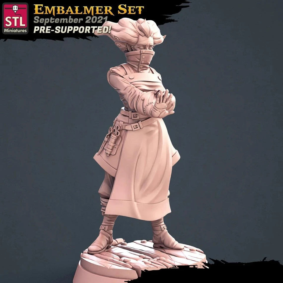 3D Printed STL Miniatures Embalmer Set Fantasy NPC 2 | 28 - 32mm War Gaming D&D - Charming Terrain