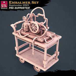 3D Printed STL Miniatures Embalmer Set Fantasy NPC 2 | 28 - 32mm War Gaming D&D - Charming Terrain