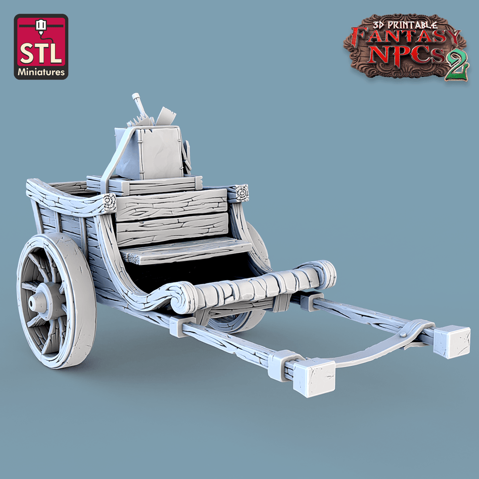 3D Printed STL Miniatures Florist Set Fantasy NPC 2 | 28 - 32mm War Gaming D&D - Charming Terrain