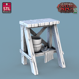 3D Printed STL Miniatures Florist Set Fantasy NPC 2 | 28 - 32mm War Gaming D&D - Charming Terrain