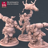 3D Printed STL Miniatures Giants Set 28mm - 32mm War Gaming D&D - Charming Terrain
