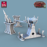 3D Printed STL Miniatures Gunpowder Vendors Set Fantasy NPC 2 | 28 - 32mm War Gaming D&D - Charming Terrain