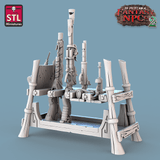 3D Printed STL Miniatures Gunpowder Vendors Set Fantasy NPC 2 | 28 - 32mm War Gaming D&D - Charming Terrain