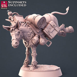 3D Printed STL Miniatures Horse Trainer Set Fantasy NPC 2 | 28 - 32mm War Gaming D&D - Charming Terrain