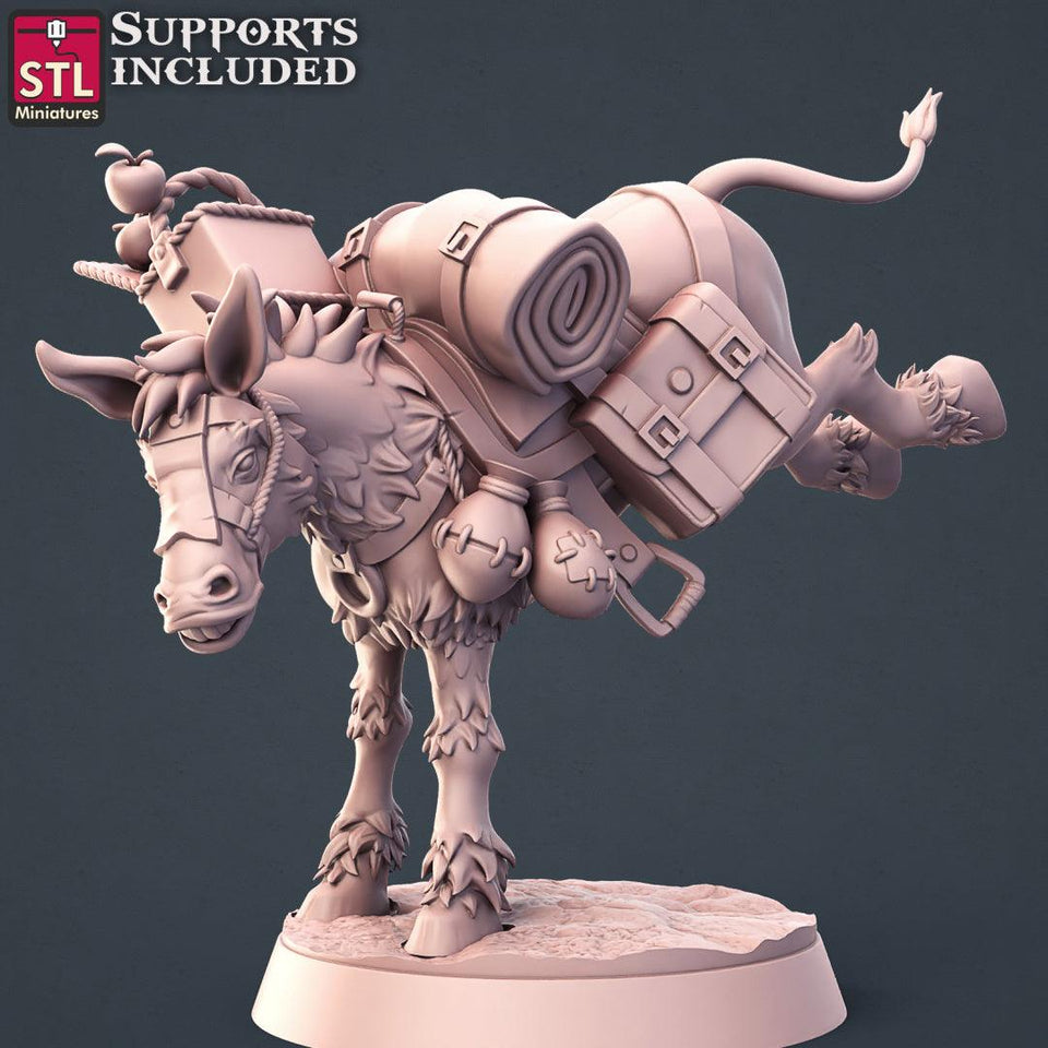 3D Printed STL Miniatures Horse Trainer Set Fantasy NPC 2 | 28 - 32mm War Gaming D&D - Charming Terrain