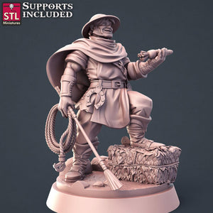 3D Printed STL Miniatures Horse Trainer Set Fantasy NPC 2 | 28 - 32mm War Gaming D&D - Charming Terrain