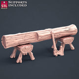 3D Printed STL Miniatures Lumberjack Set 28mm - 32mm War Gaming D&D - Charming Terrain