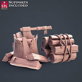 3D Printed STL Miniatures Lumberjack Set 28mm - 32mm War Gaming D&D - Charming Terrain