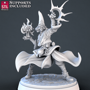 3D Printed STL Miniatures Mage DnD Tribute Set 28mm - 32mm War Gaming D&D - Charming Terrain