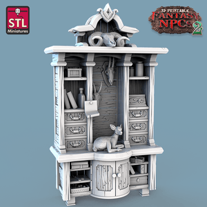 3D Printed STL Miniatures Taxidermist Set Fantasy NPC 2 | 28 - 32mm War Gaming D&D - Charming Terrain