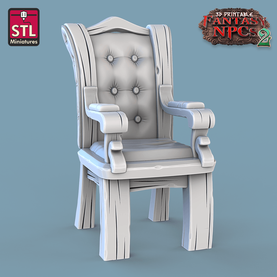 3D Printed STL Miniatures Taxidermist Set Fantasy NPC 2 | 28 - 32mm War Gaming D&D - Charming Terrain