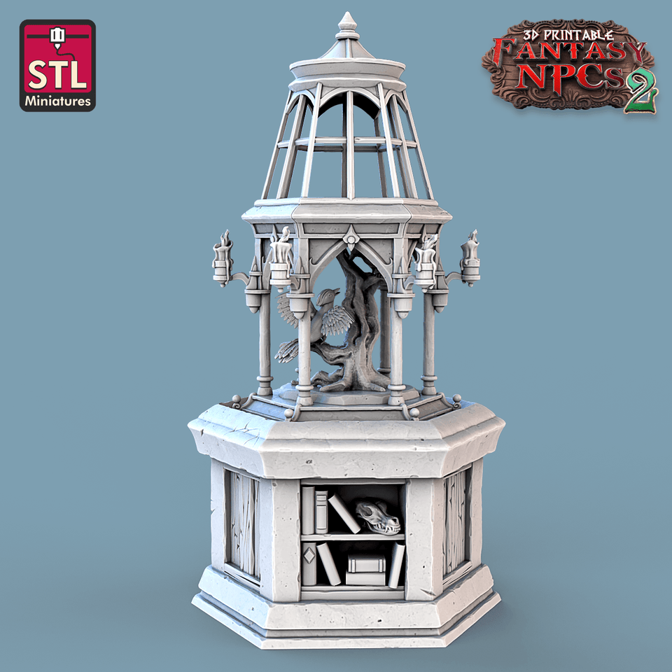 3D Printed STL Miniatures Taxidermist Set Fantasy NPC 2 | 28 - 32mm War Gaming D&D - Charming Terrain