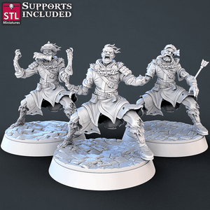 3D Printed STL Miniatures Undead Set 28mm - 32mm War Gaming D&D - Charming Terrain
