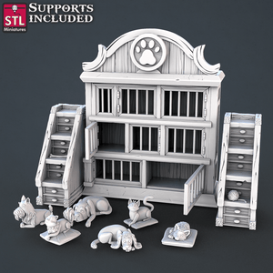 3D Printed STL Miniatures Veterinarian Set | 28 - 32mm War Gaming D&D - Charming Terrain