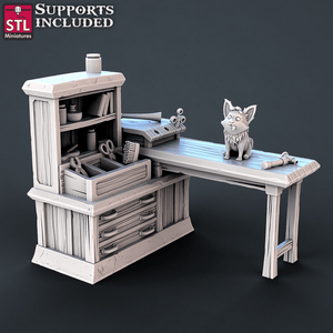 3D Printed STL Miniatures Veterinarian Set | 28 - 32mm War Gaming D&D - Charming Terrain