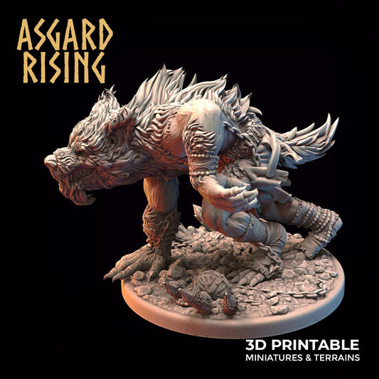 Charming Terrain 3D printed terrain 28 mm Shapeshifter Ulfhednar WereWolf 3D Printed Asgard Rising Shapeshifter Ulfhednar WereWolf 28mm-32mm Ragnarok D&D