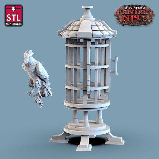 Charming Terrain 3D printed terrain (28mm) Exotic Pet Cage A 3D Printed STL Miniatures Exotic Pet Vendor Set Fantasy NPC 28mm - 32mm War Gaming D&D