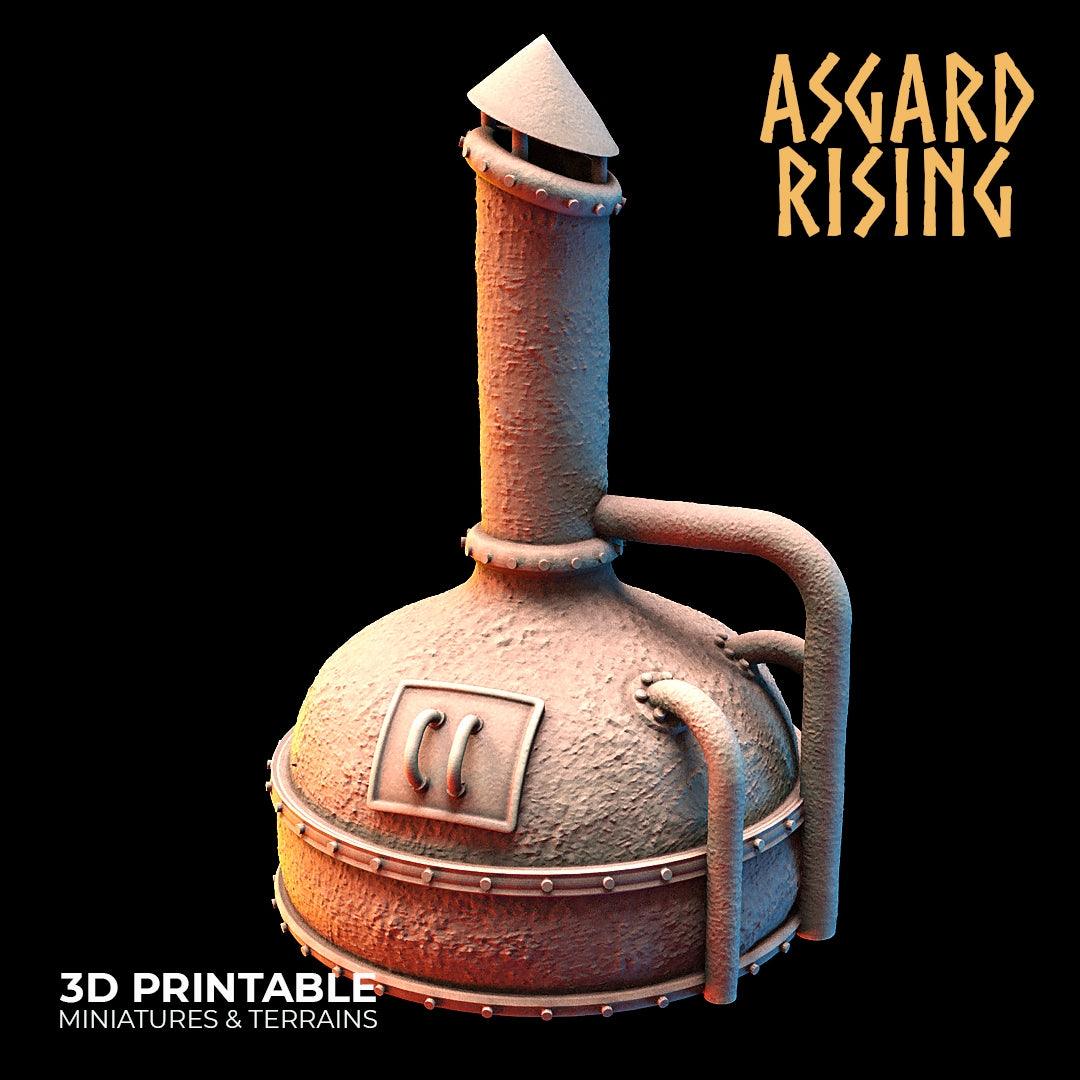 Charming Terrain 3D printed terrain (28mm) High Fermentation Main Vat 3D Printed Asgard Rising Dwarf Distillery and Brewery Set 28mm - 32mm
