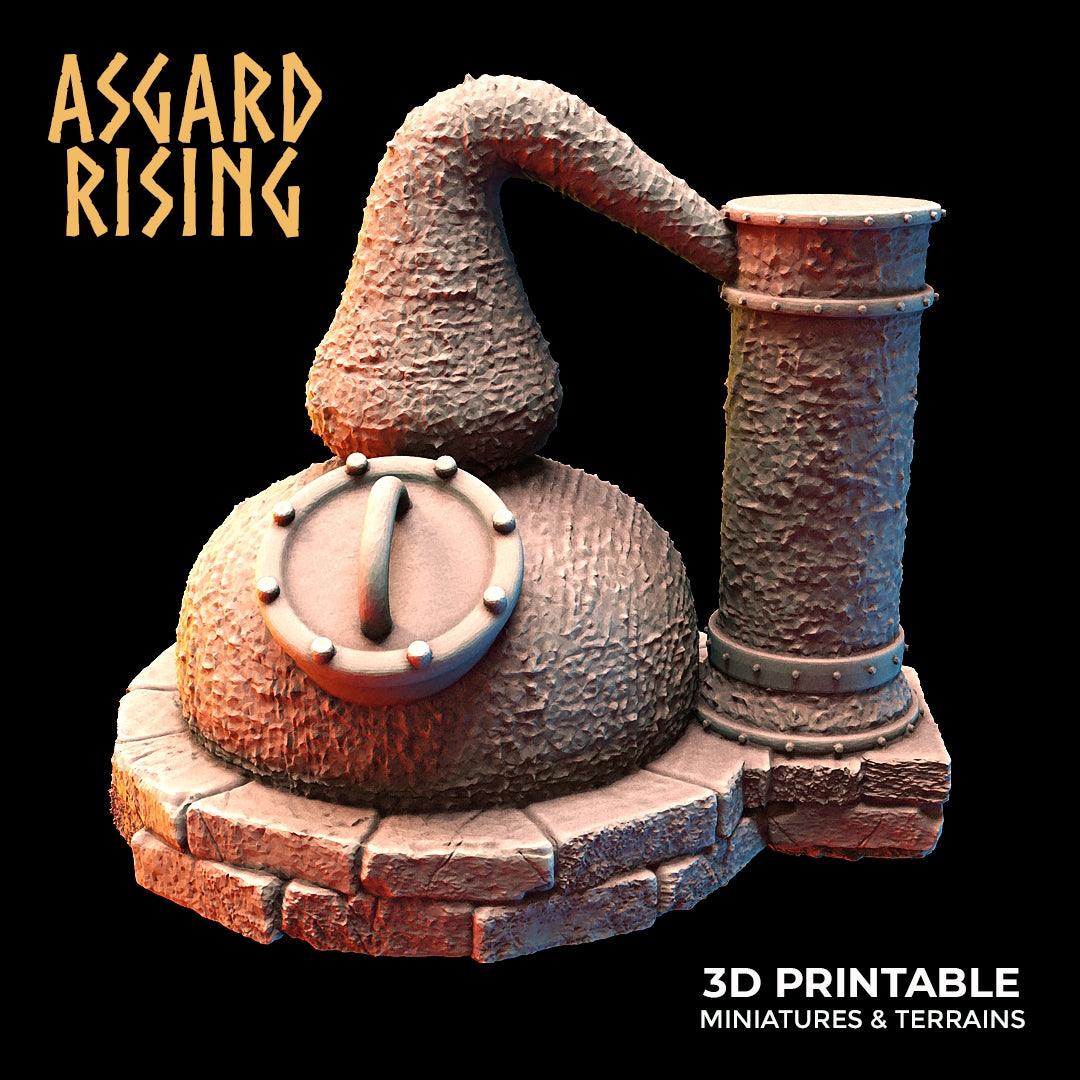 Charming Terrain 3D printed terrain (28mm) High Pressure Distiller 3D Printed Asgard Rising Dwarf Distillery and Brewery Set 28mm - 32mm