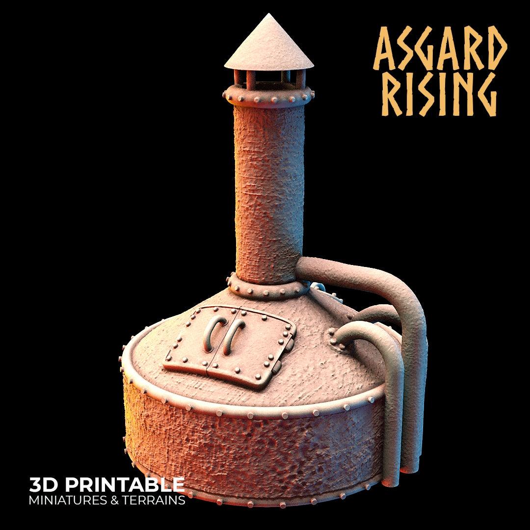 Charming Terrain 3D printed terrain (28mm) Low Fermentation Main Vat 3D Printed Asgard Rising Dwarf Distillery and Brewery Set 28mm - 32mm