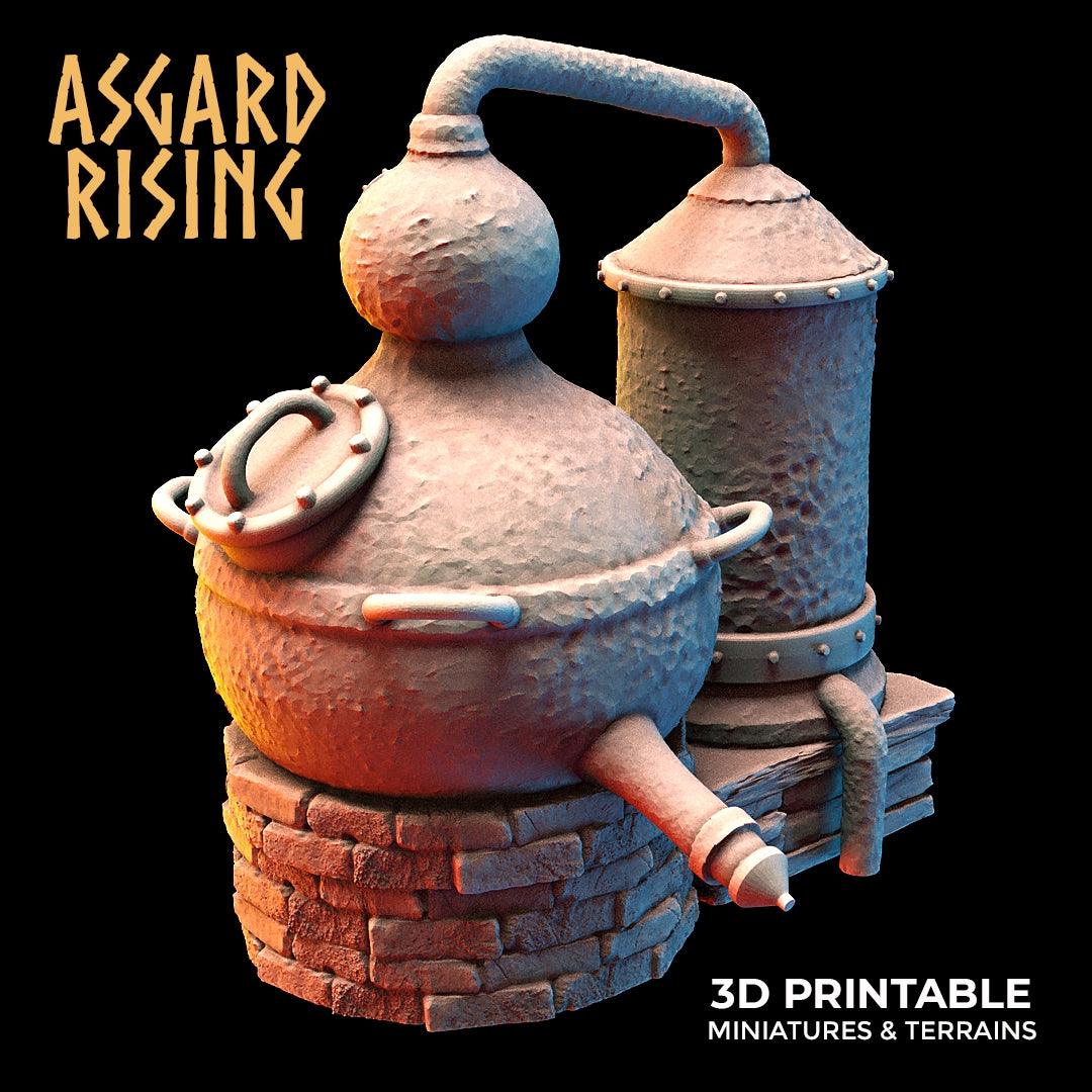 Charming Terrain 3D printed terrain (28mm) Low Pressure Distiller 3D Printed Asgard Rising Dwarf Distillery and Brewery Set 28mm - 32mm