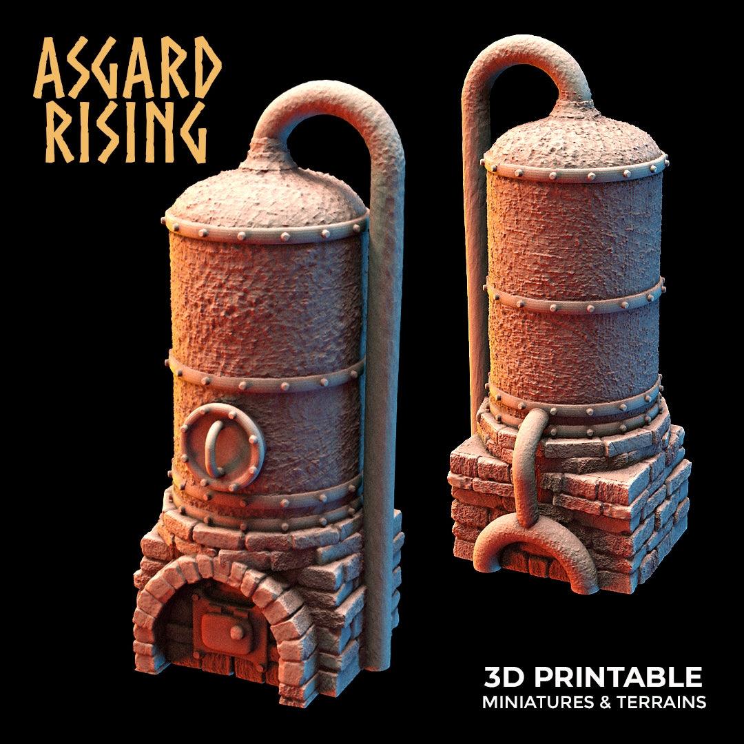 Charming Terrain 3D printed terrain (28mm) Single Copper Vat 3D Printed Asgard Rising Dwarf Distillery and Brewery Set 28mm - 32mm