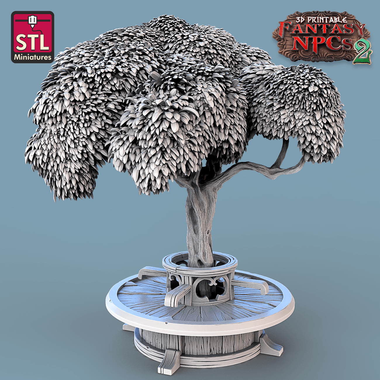 Charming Terrain 3D printed terrain (28mm) Tree 3D Printed STL Miniatures Townsfolks Vol 2 Set Fantasy NPC 2 | 28 - 32mm War Gaming D&D