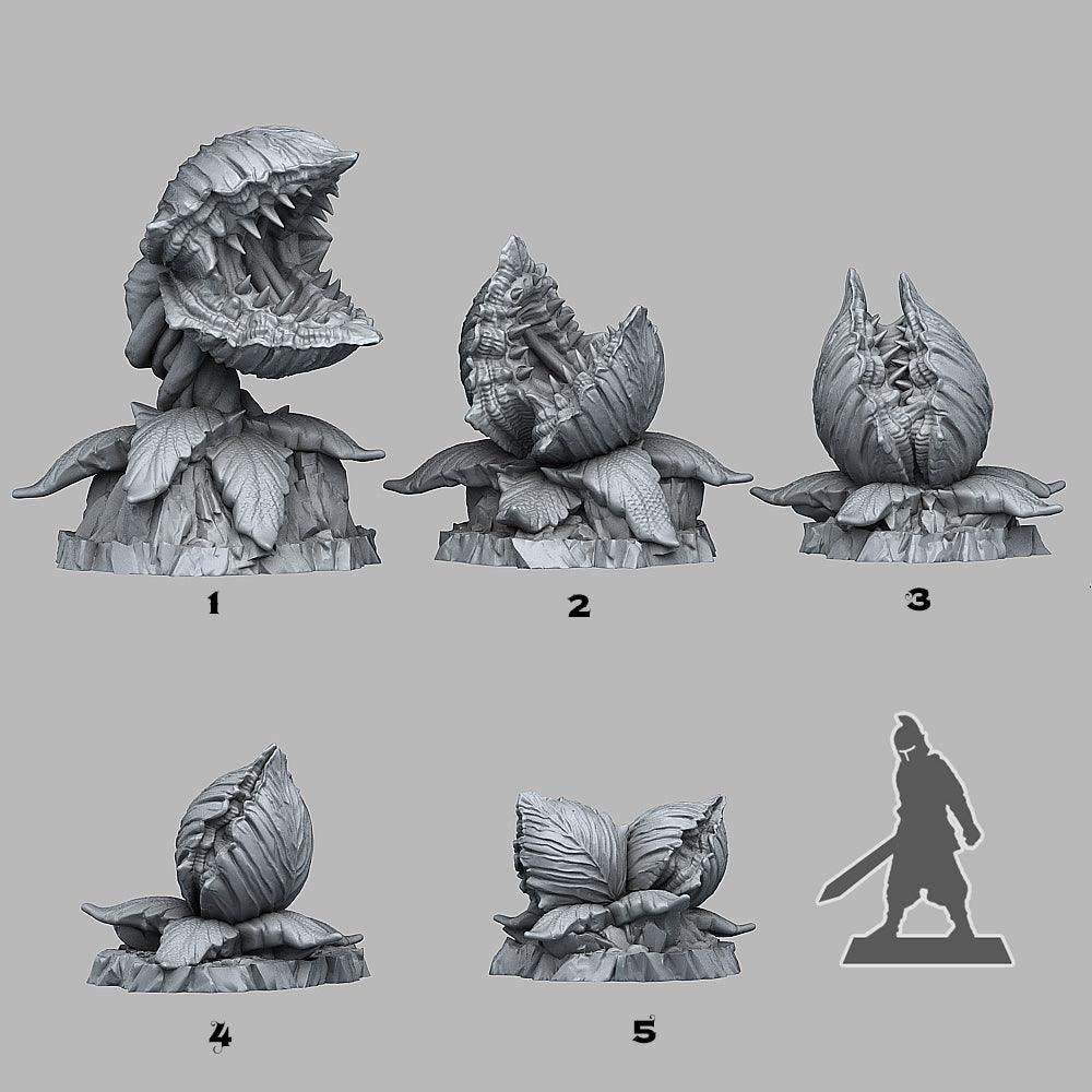Charming Terrain 3D printed terrain 3D Printed Fantastic Plants and Rocks Massive Carnivorous Plants 28mm - 32mm D&D Wargaming