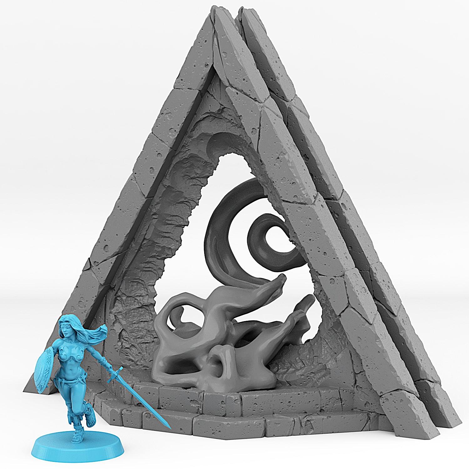 Charming Terrain 3D printed terrain 3D Printed Fantastic Portals and Effects Alien Pyramid Portal 28mm - 32mm D&D Wargaming