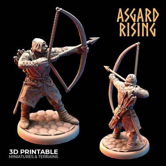 Charming Terrain 3D printed terrain Bowman 1 (28mm) 3D Printed Asgard Rising Medieval Bowmen Set 28mm - 32mm Ragnarok D&D
