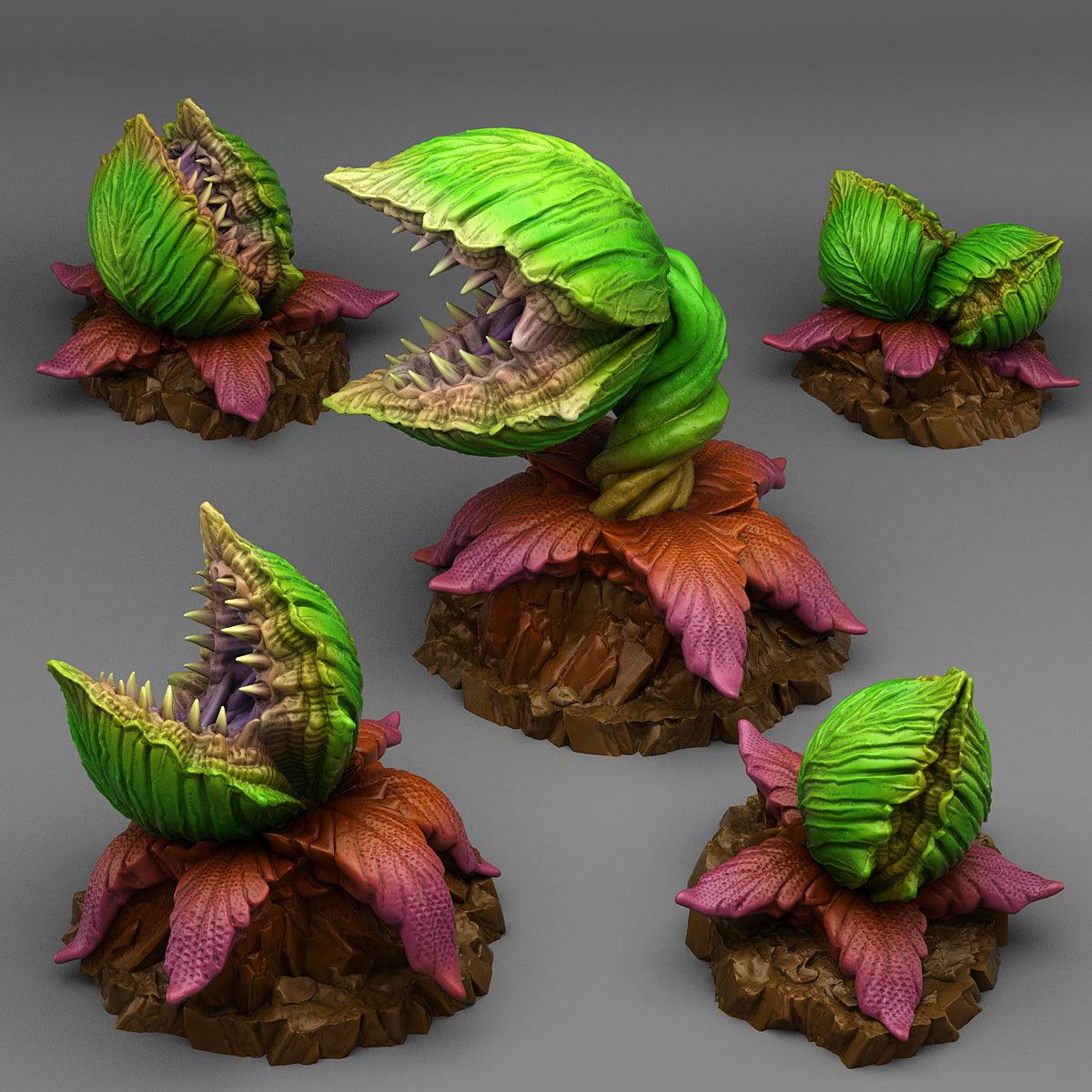 Charming Terrain 3D printed terrain Full Set (28mm) 3D Printed Fantastic Plants and Rocks Massive Carnivorous Plants 28mm - 32mm D&D Wargaming