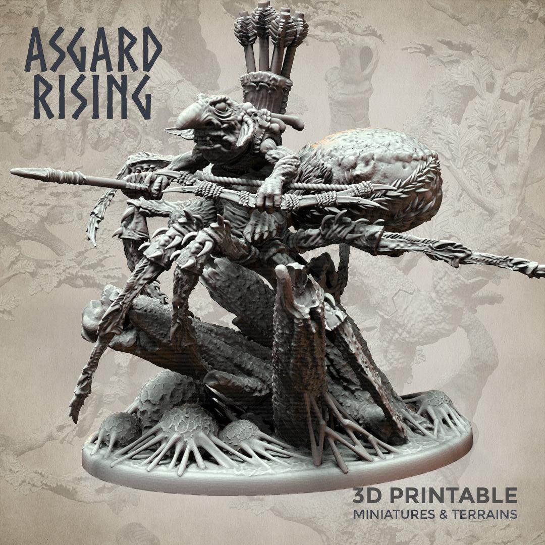 Charming Terrain 3D printed terrain Goblin Spider Rider 3 3D Printed Asgard Rising Goblin Spiders Riders Set 32mm Ragnarok D&D
