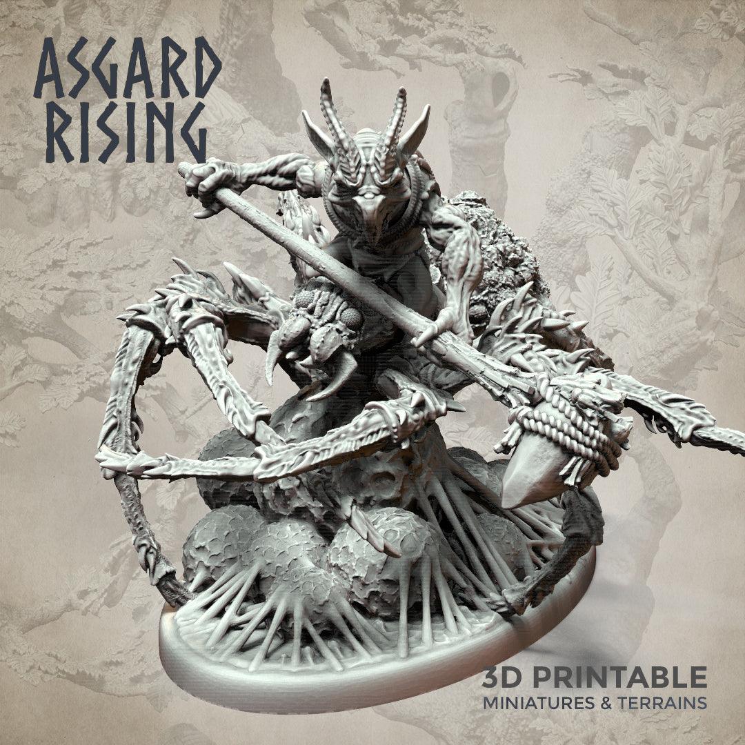 Charming Terrain 3D printed terrain Goblin Spider Rider 5 3D Printed Asgard Rising Goblin Spiders Riders Set 32mm Ragnarok D&D