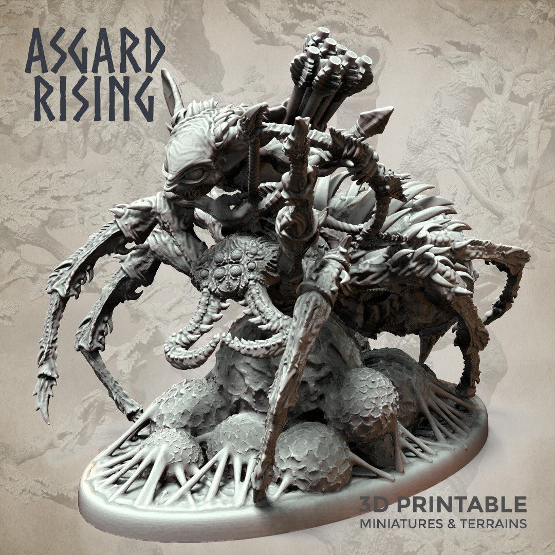 Charming Terrain 3D printed terrain Goblin Spider Rider 7 3D Printed Asgard Rising Goblin Spiders Riders Set 32mm Ragnarok D&D