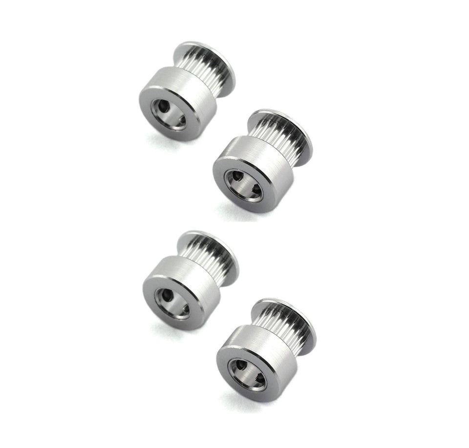 4X 3D Printer 2GT - 5mm Bore 6mm 20 Teeth Idler Pulley Aluminum - Charming Terrain