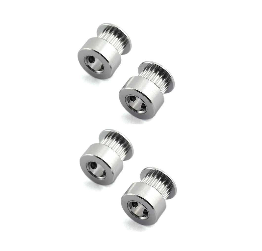 4X 3D Printer 2GT - 5mm Bore 6mm 20 Teeth Idler Pulley Aluminum - Charming Terrain